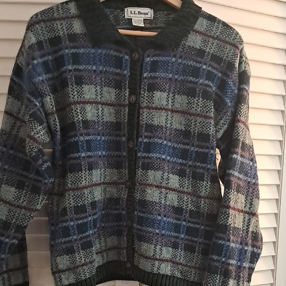 Vintage L.L. Bean Patterned Cardigan Sweater